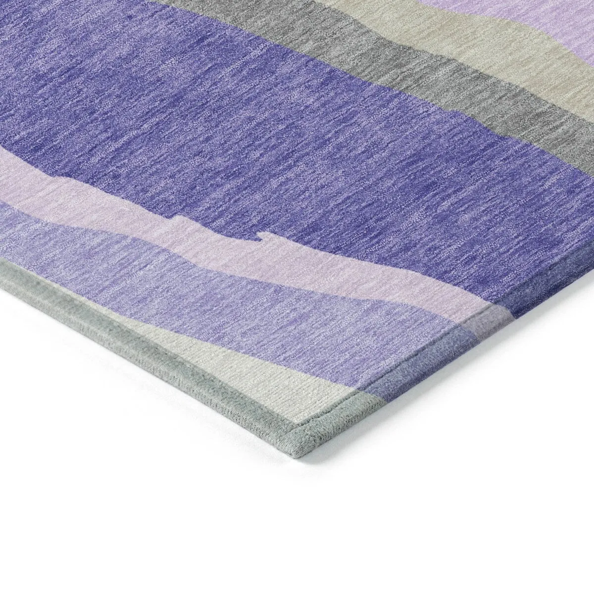 Machine Washable Indoor/ Outdoor Abstract Contemporary Chantille Rug