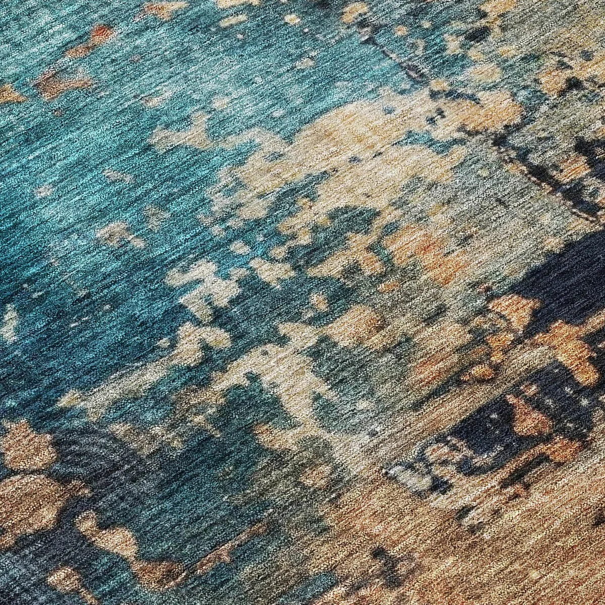 Machine Washable Indoor/ Outdoor Abstract Contemporary Chantille Rug