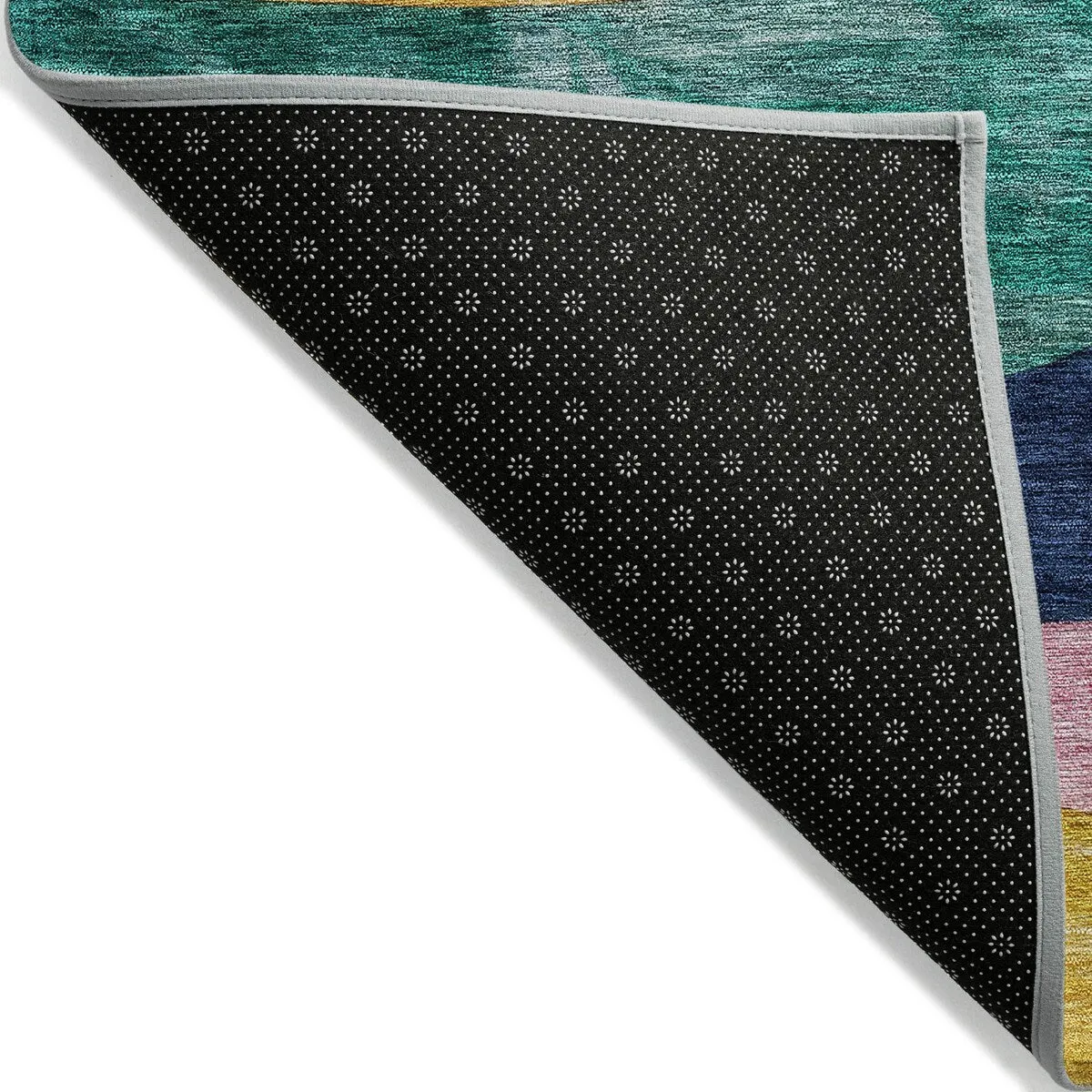 Machine Washable Indoor/ Outdoor Abstract Contemporary Chantille Rug
