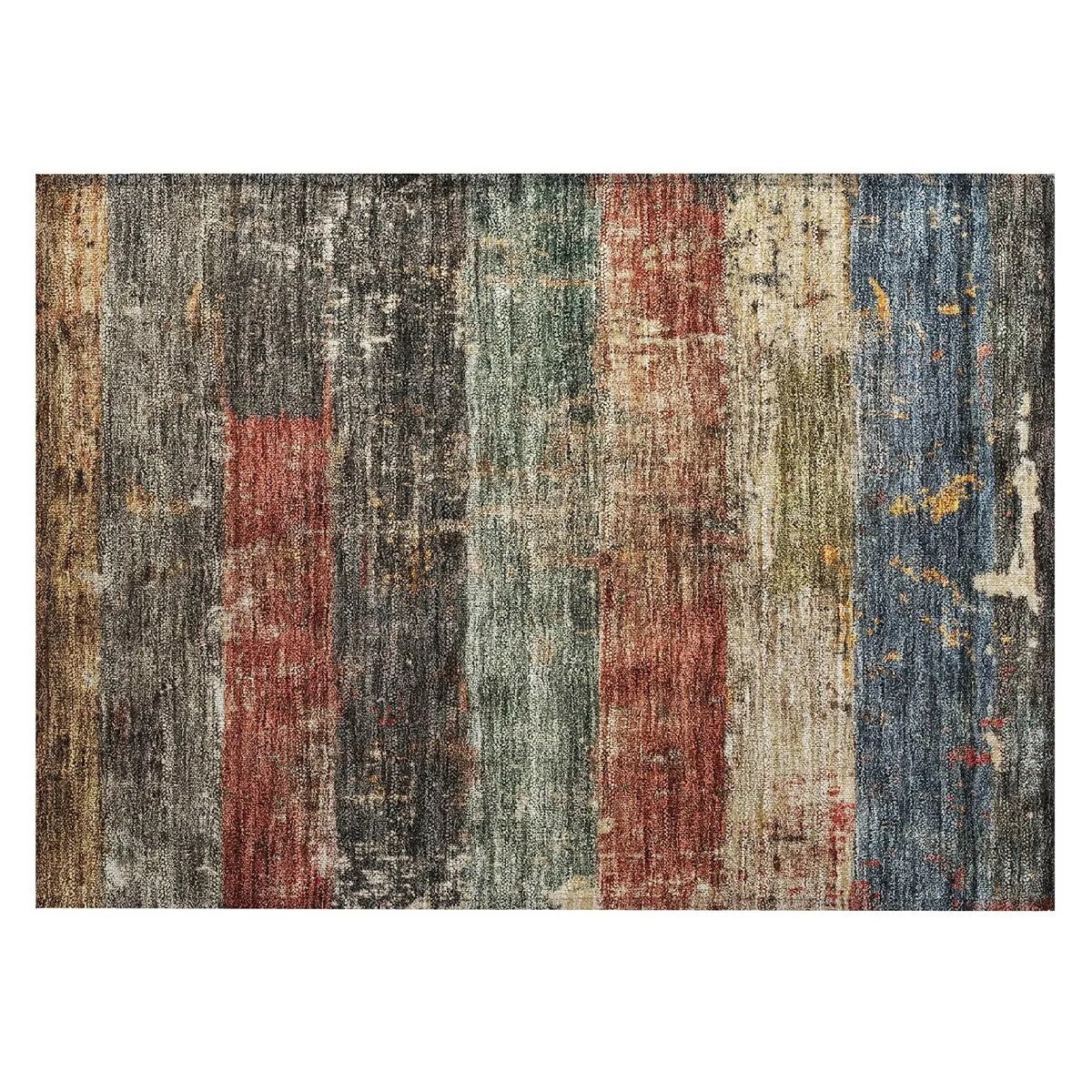 Machine Washable Indoor/ Outdoor Abstract Contemporary Chantille Rug