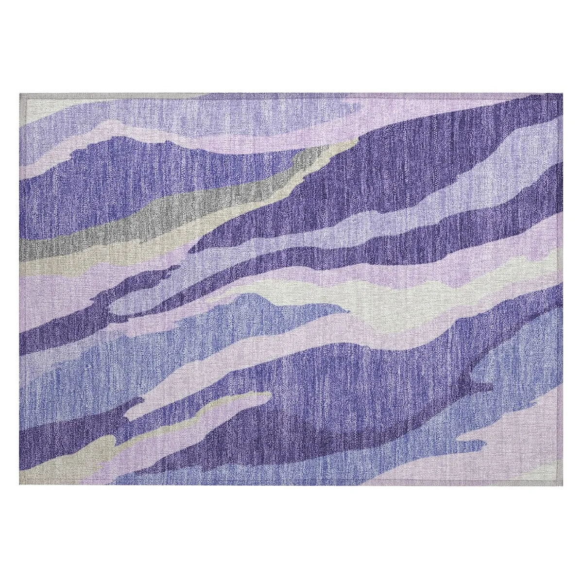 Machine Washable Indoor/ Outdoor Abstract Contemporary Chantille Rug