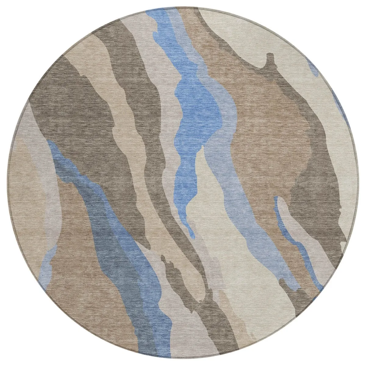 Machine Washable Indoor/ Outdoor Abstract Contemporary Chantille Rug