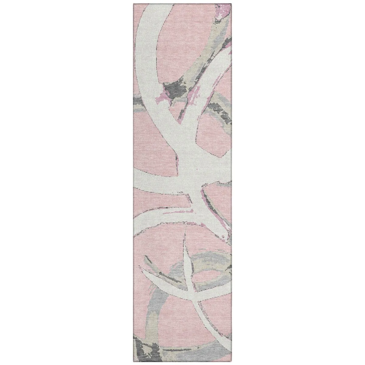 Machine Washable Indoor/ Outdoor Abstract Contemporary Chantille Rug