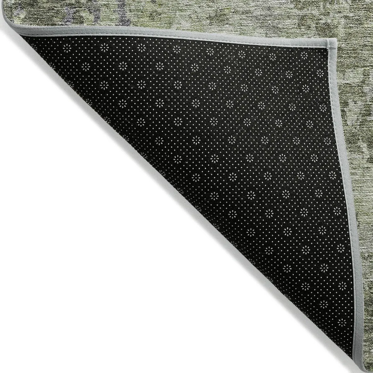 Machine Washable Indoor/ Outdoor Abstract Contemporary Chantille Rug