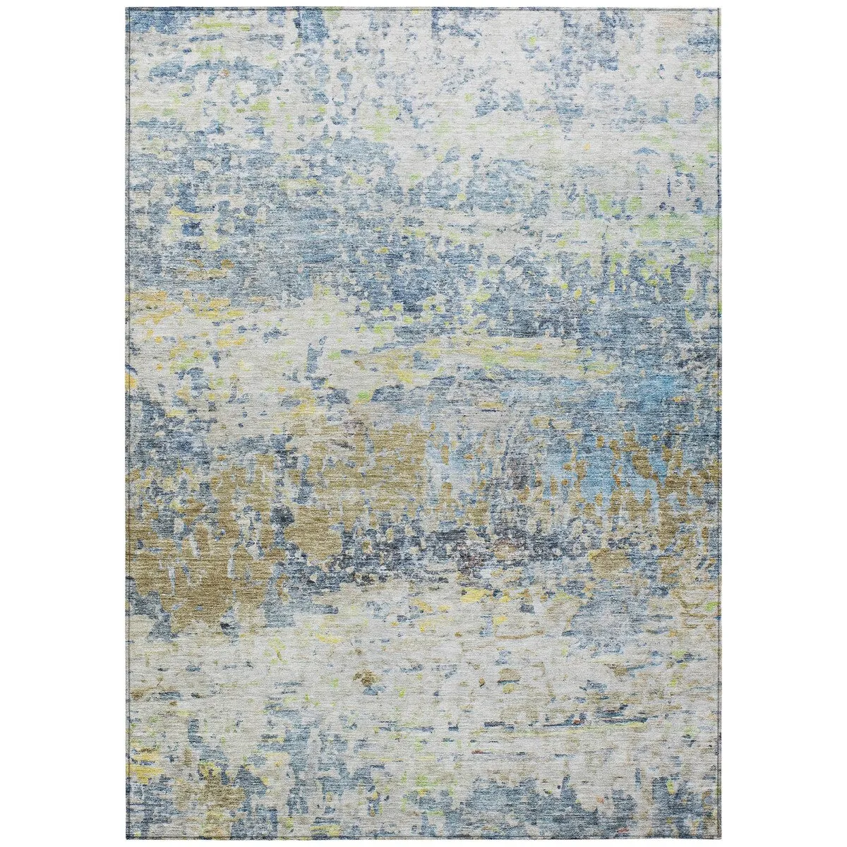 Machine Washable Indoor/ Outdoor Abstract Contemporary Chantille Rug
