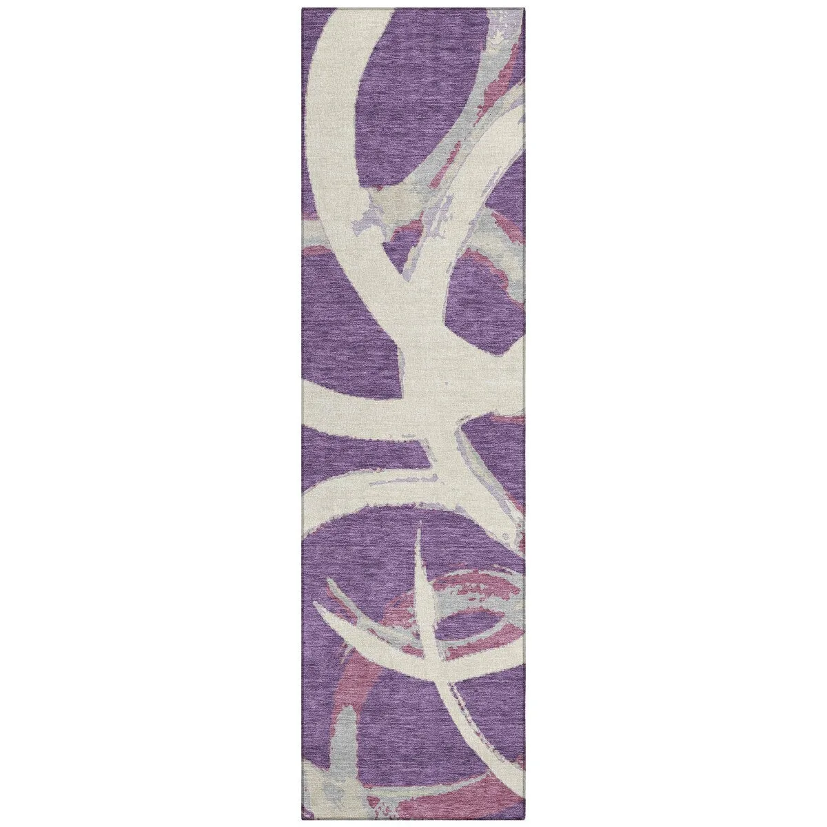 Machine Washable Indoor/ Outdoor Abstract Contemporary Chantille Rug