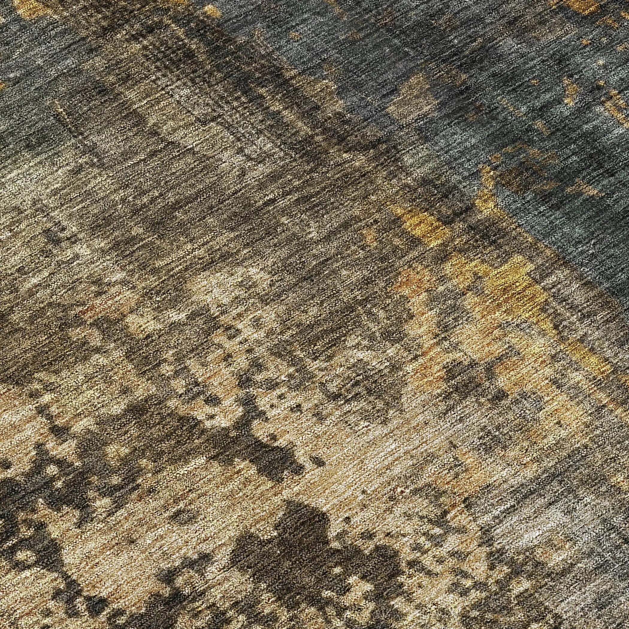 Machine Washable Indoor/ Outdoor Abstract Contemporary Chantille Rug