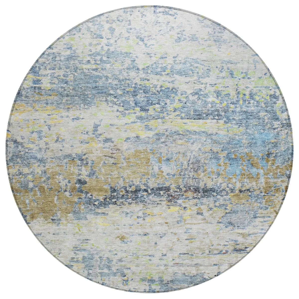 Machine Washable Indoor/ Outdoor Abstract Contemporary Chantille Rug