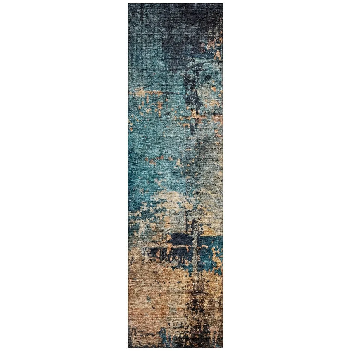 Machine Washable Indoor/ Outdoor Abstract Contemporary Chantille Rug