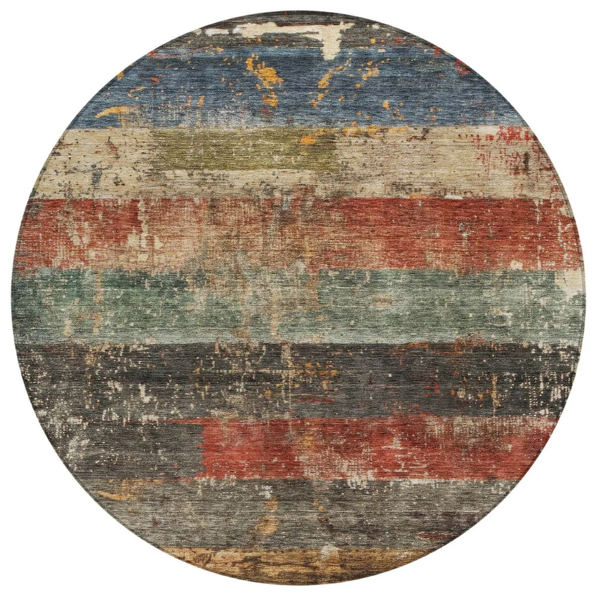 Machine Washable Indoor/ Outdoor Abstract Contemporary Chantille Rug