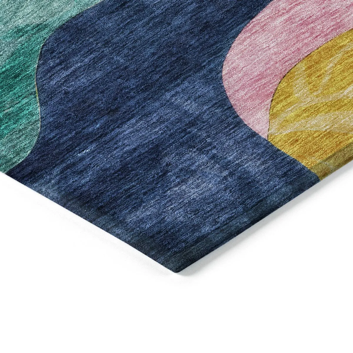 Machine Washable Indoor/ Outdoor Abstract Contemporary Chantille Rug