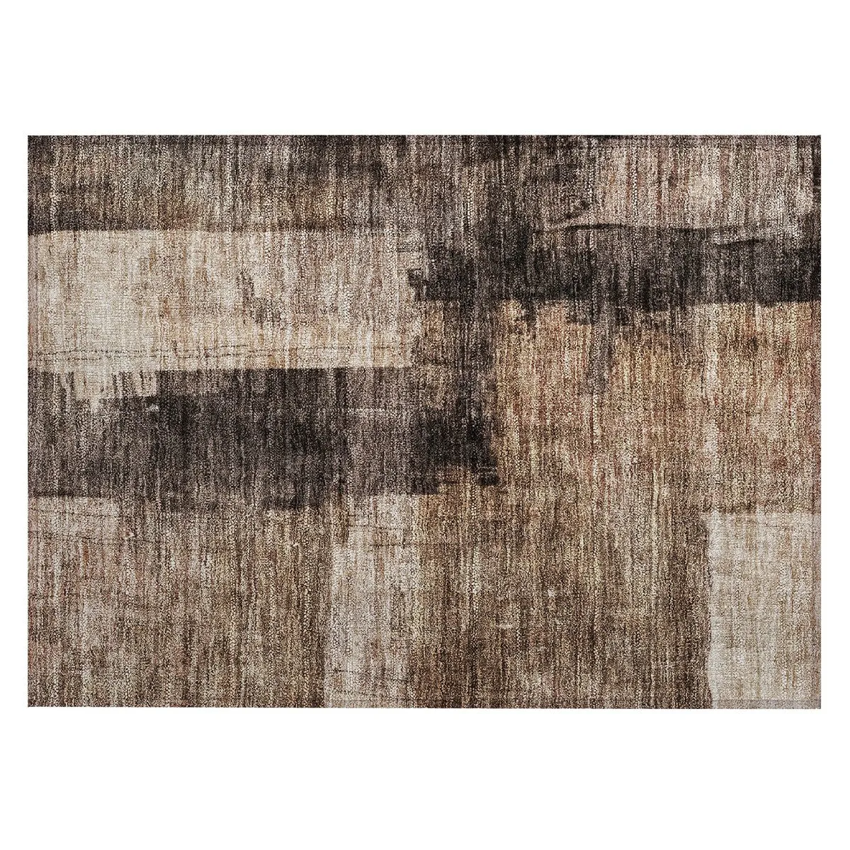 Machine Washable Indoor/ Outdoor Abstract Contemporary Chantille Rug