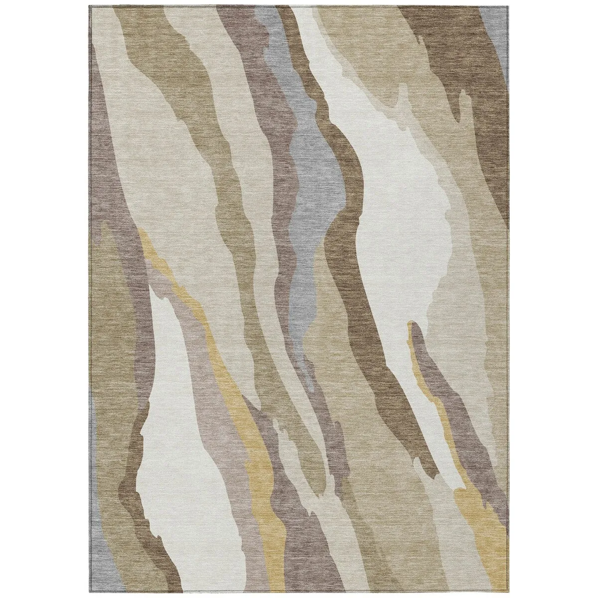 Machine Washable Indoor/ Outdoor Abstract Contemporary Chantille Rug
