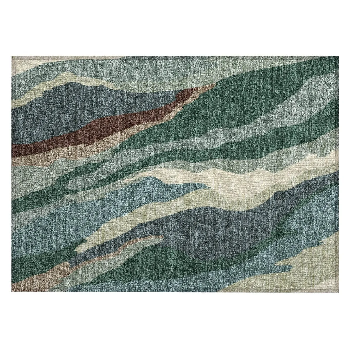 Machine Washable Indoor/ Outdoor Abstract Contemporary Chantille Rug