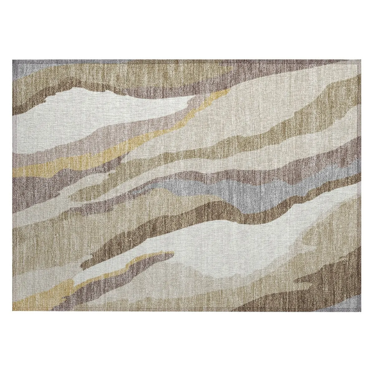 Machine Washable Indoor/ Outdoor Abstract Contemporary Chantille Rug