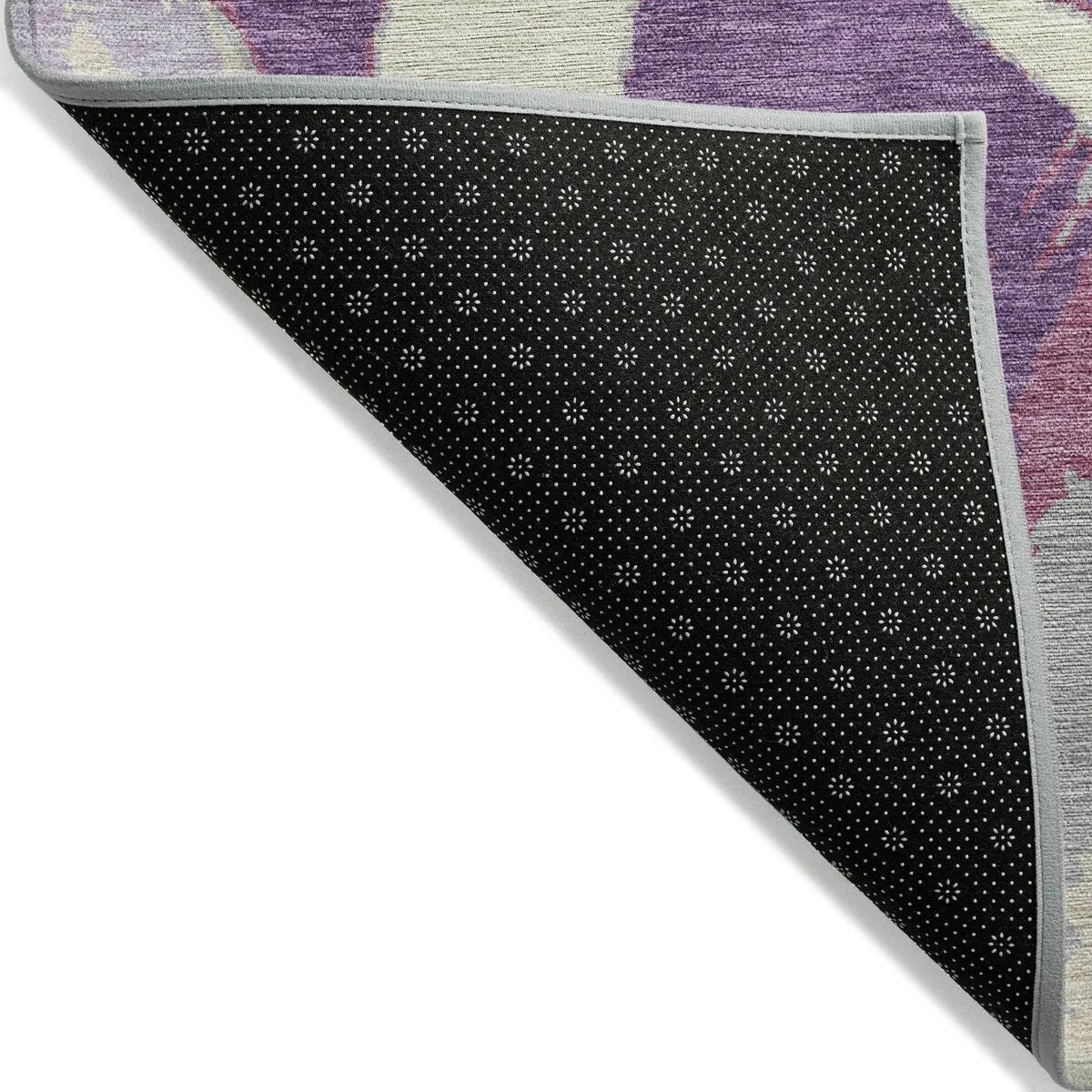 Machine Washable Indoor/ Outdoor Abstract Contemporary Chantille Rug