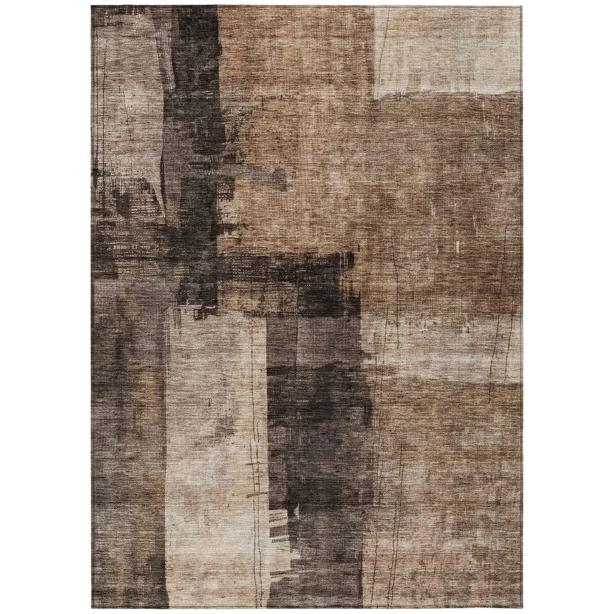 Machine Washable Indoor/ Outdoor Abstract Contemporary Chantille Rug