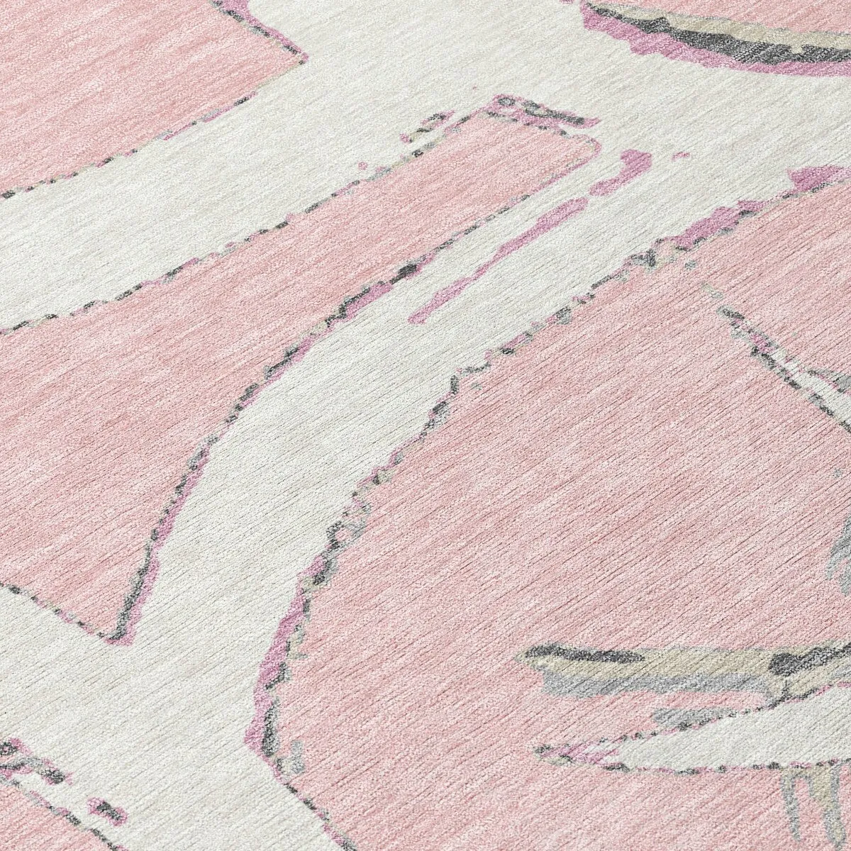 Machine Washable Indoor/ Outdoor Abstract Contemporary Chantille Rug