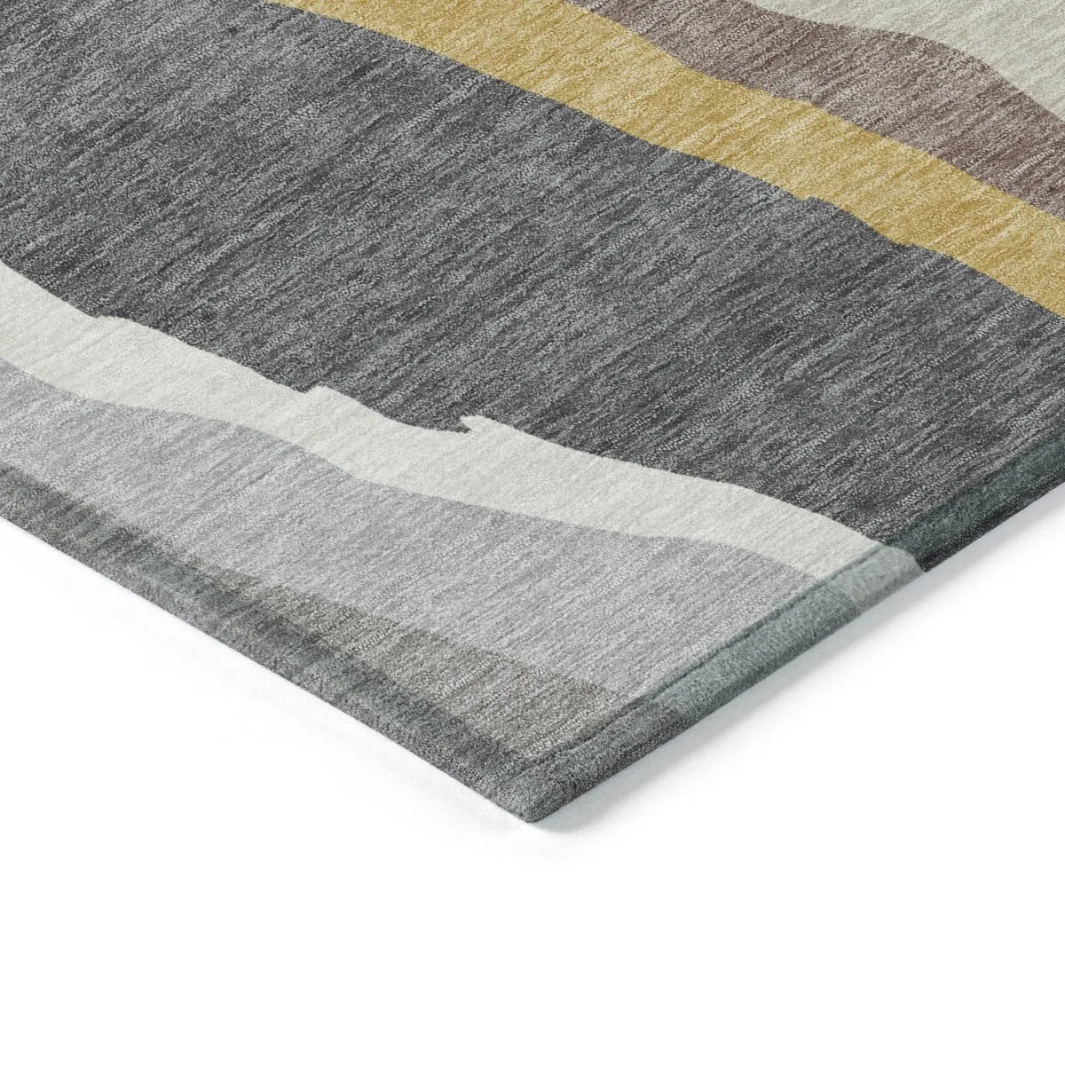 Machine Washable Indoor/ Outdoor Abstract Contemporary Chantille Rug