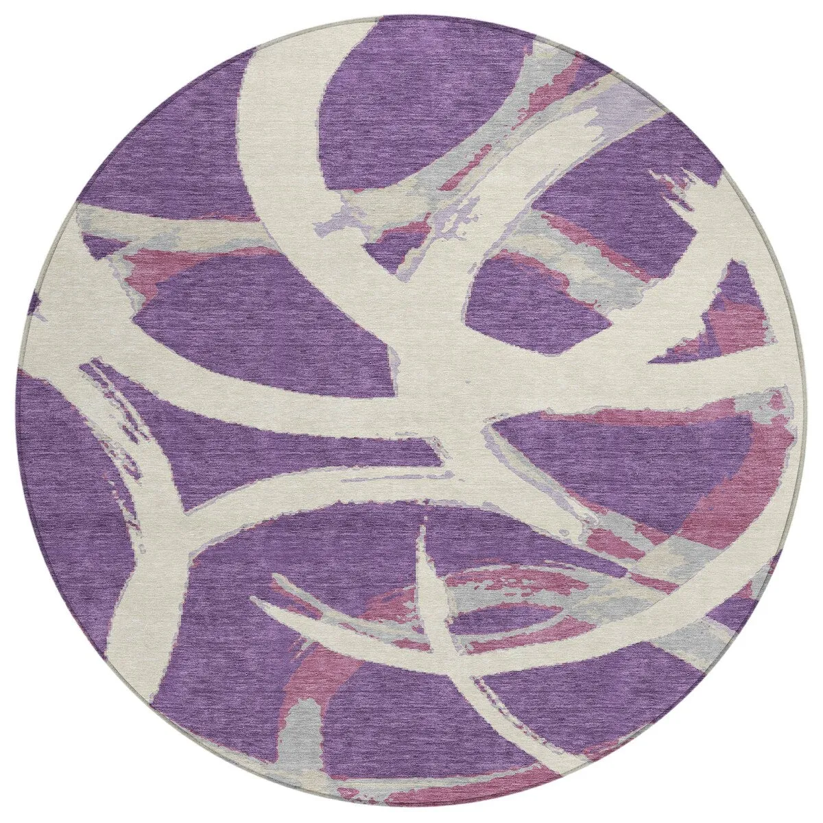 Machine Washable Indoor/ Outdoor Abstract Contemporary Chantille Rug