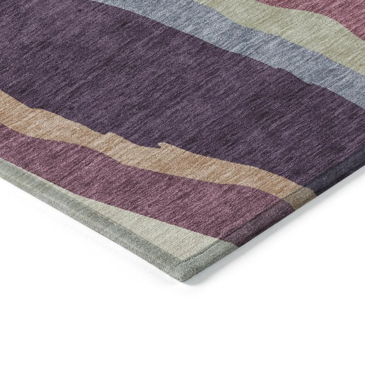 Machine Washable Indoor/ Outdoor Abstract Contemporary Chantille Rug