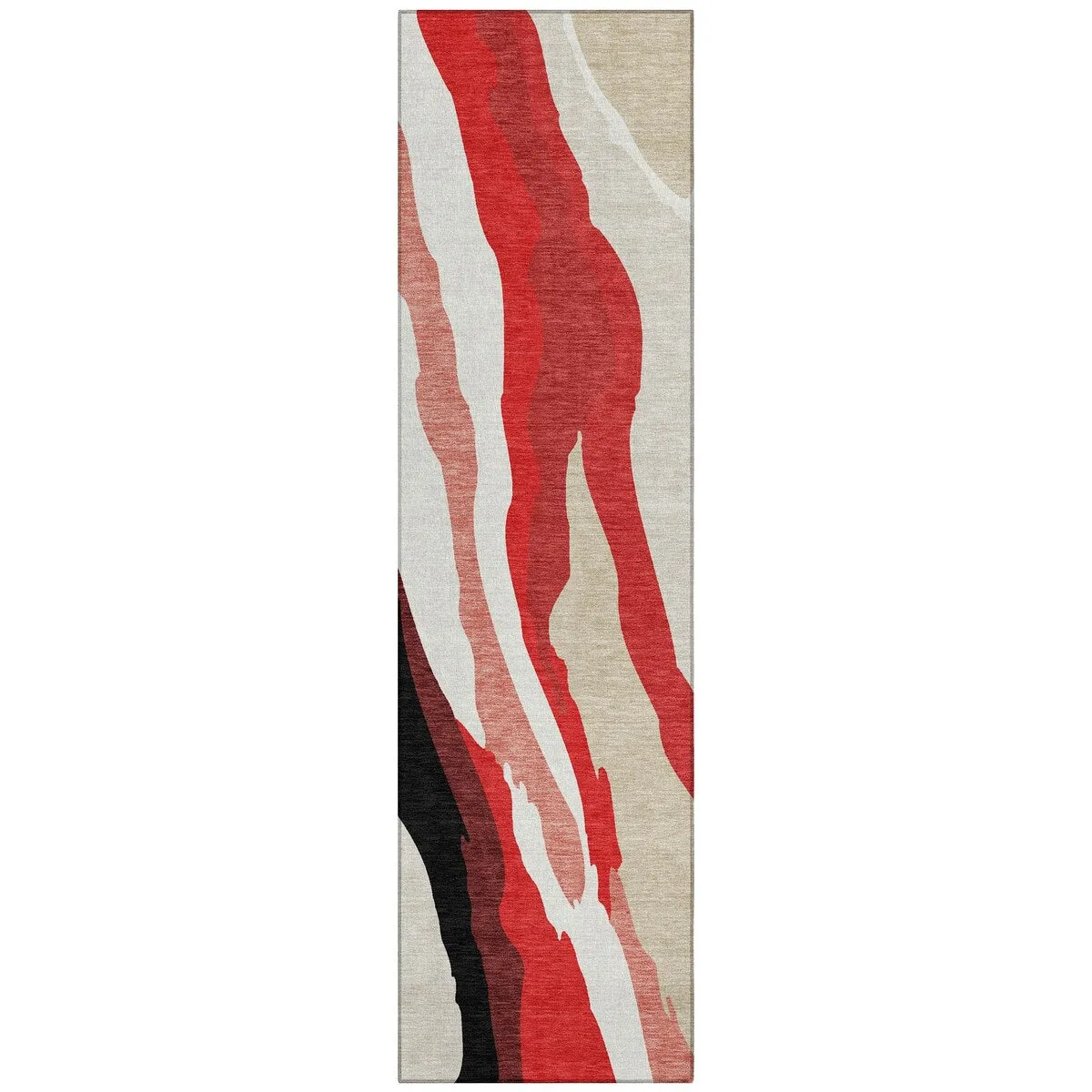 Machine Washable Indoor/ Outdoor Abstract Contemporary Chantille Rug