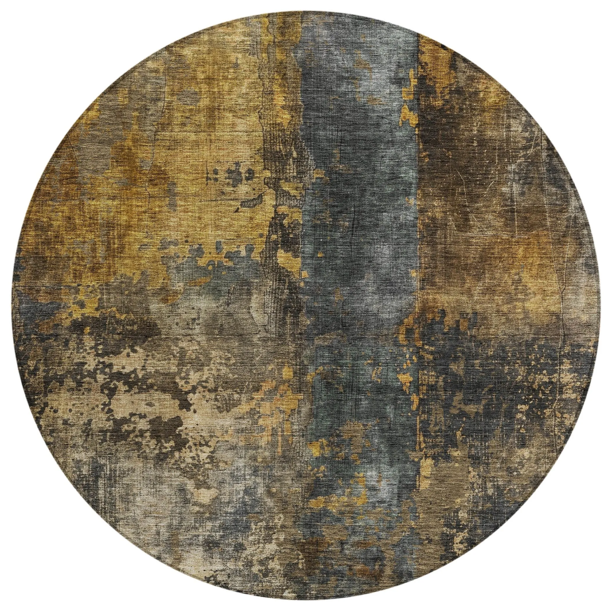 Machine Washable Indoor/ Outdoor Abstract Contemporary Chantille Rug