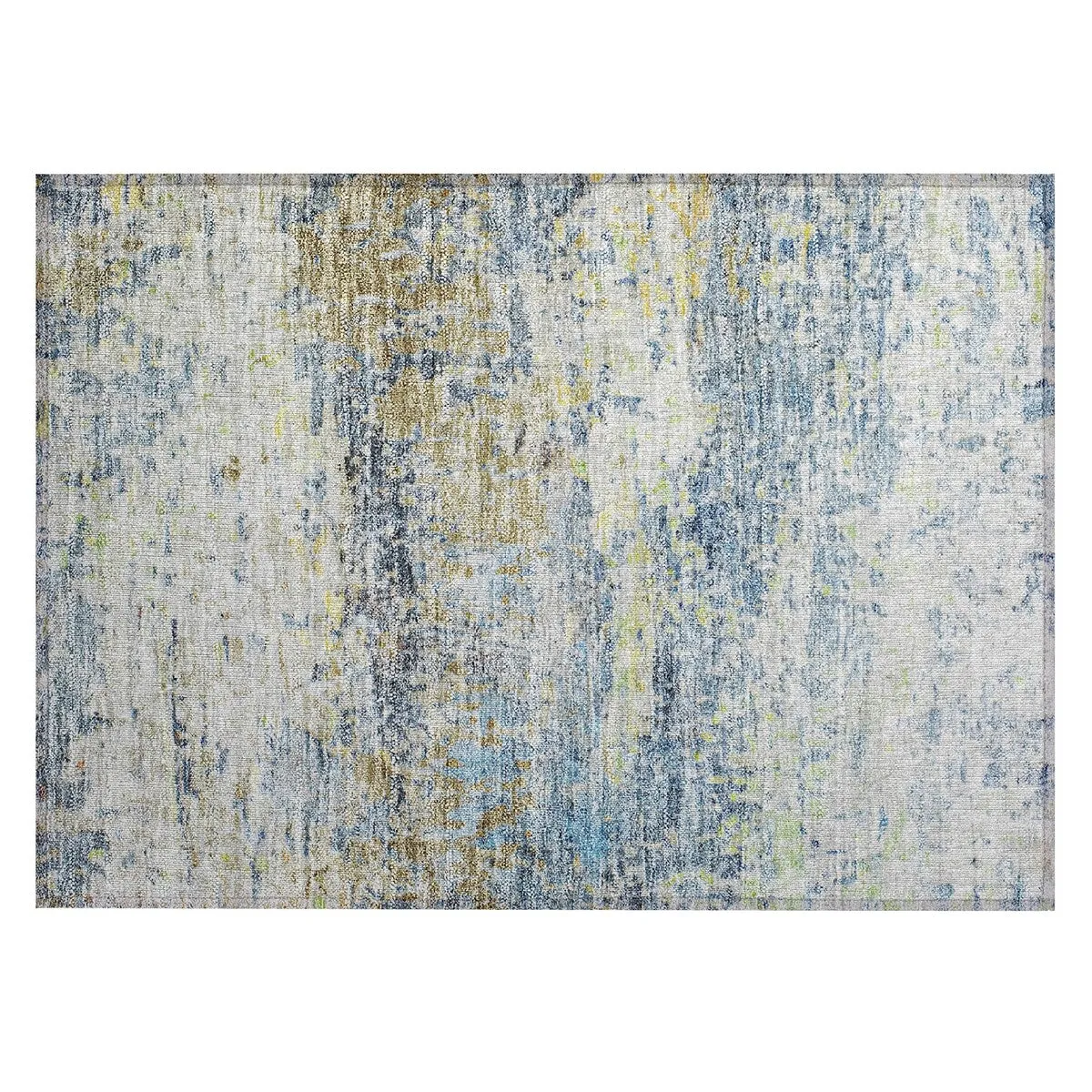 Machine Washable Indoor/ Outdoor Abstract Contemporary Chantille Rug
