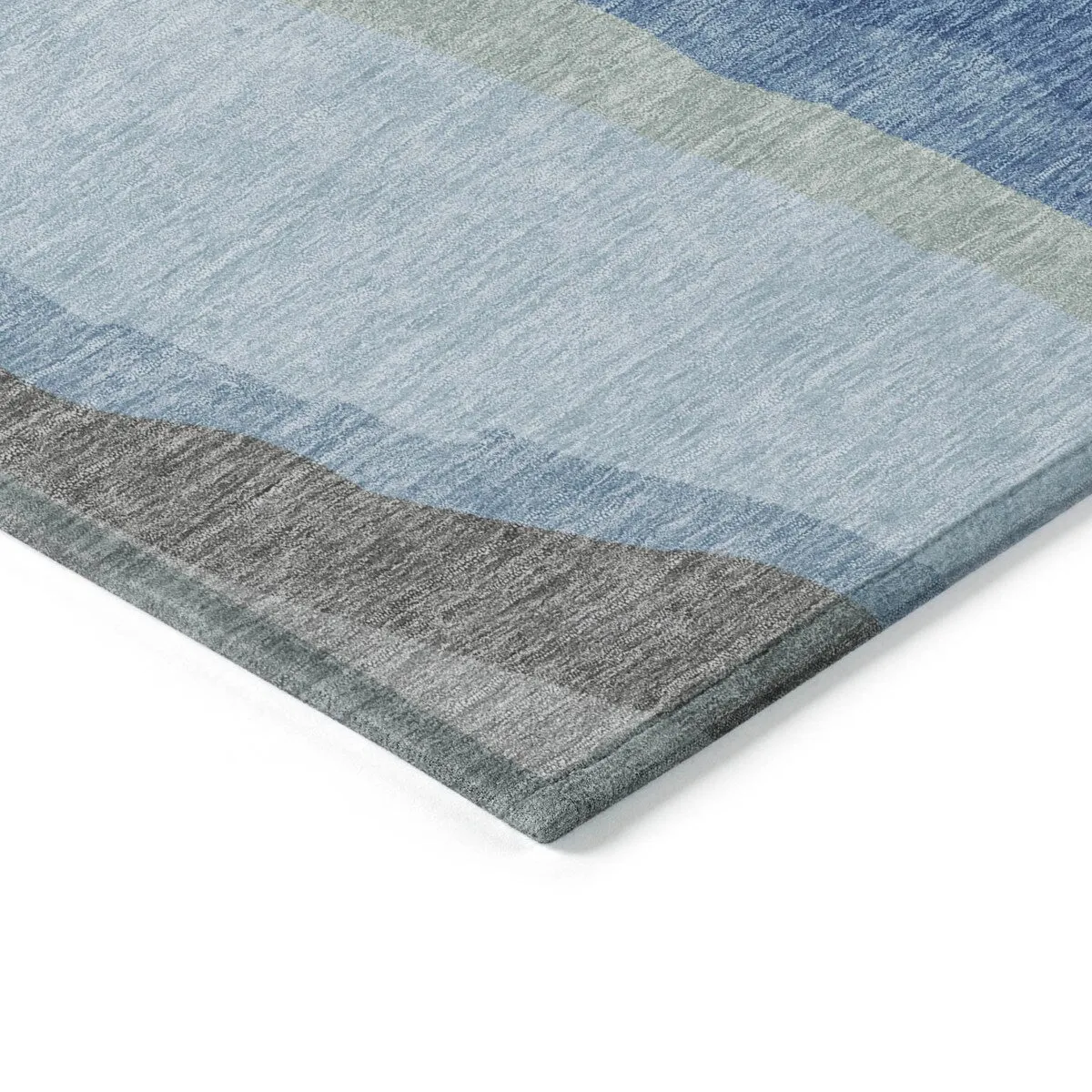 Machine Washable Indoor/ Outdoor Abstract Contemporary Chantille Rug