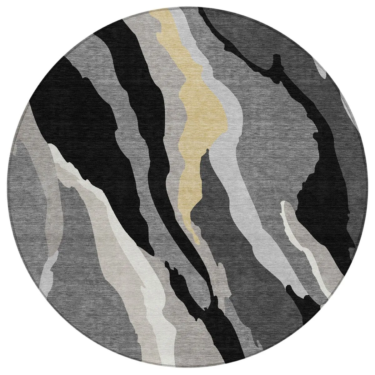 Machine Washable Indoor/ Outdoor Abstract Contemporary Chantille Rug