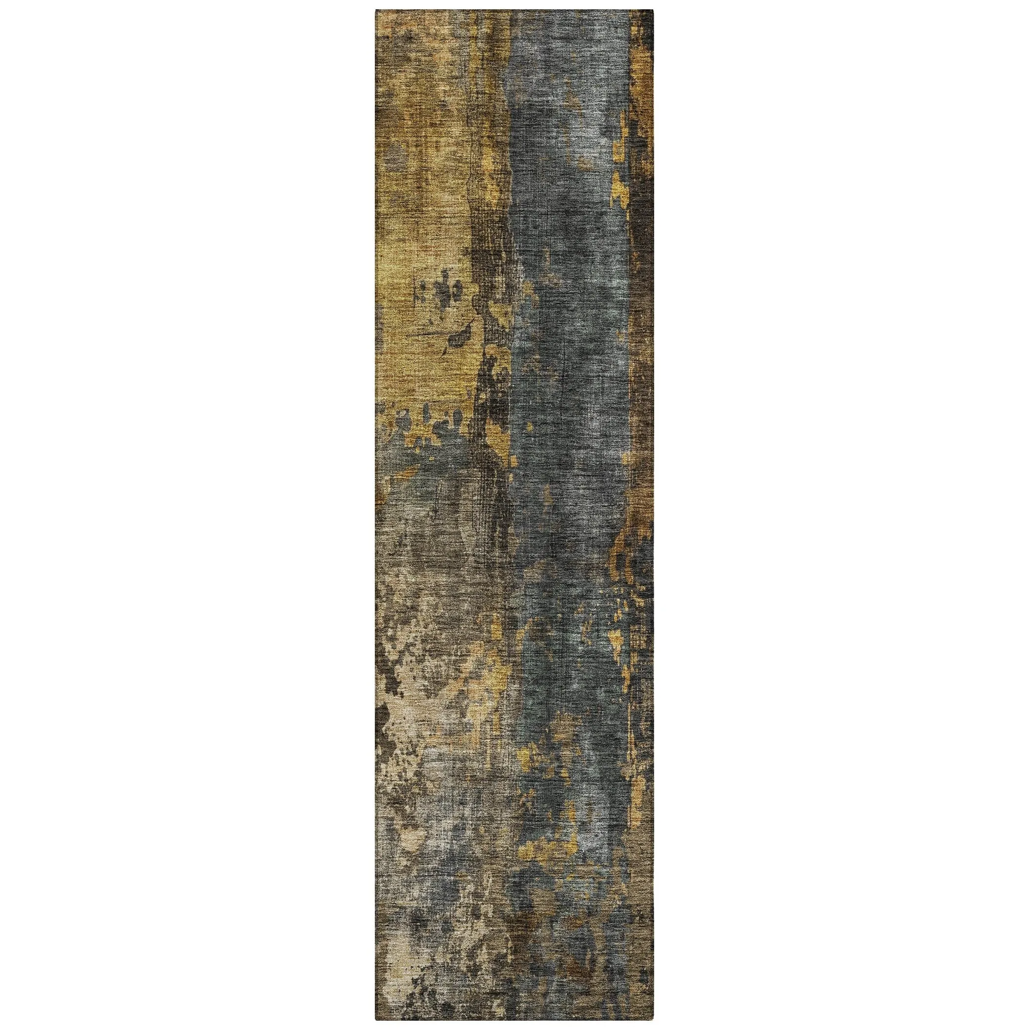 Machine Washable Indoor/ Outdoor Abstract Contemporary Chantille Rug
