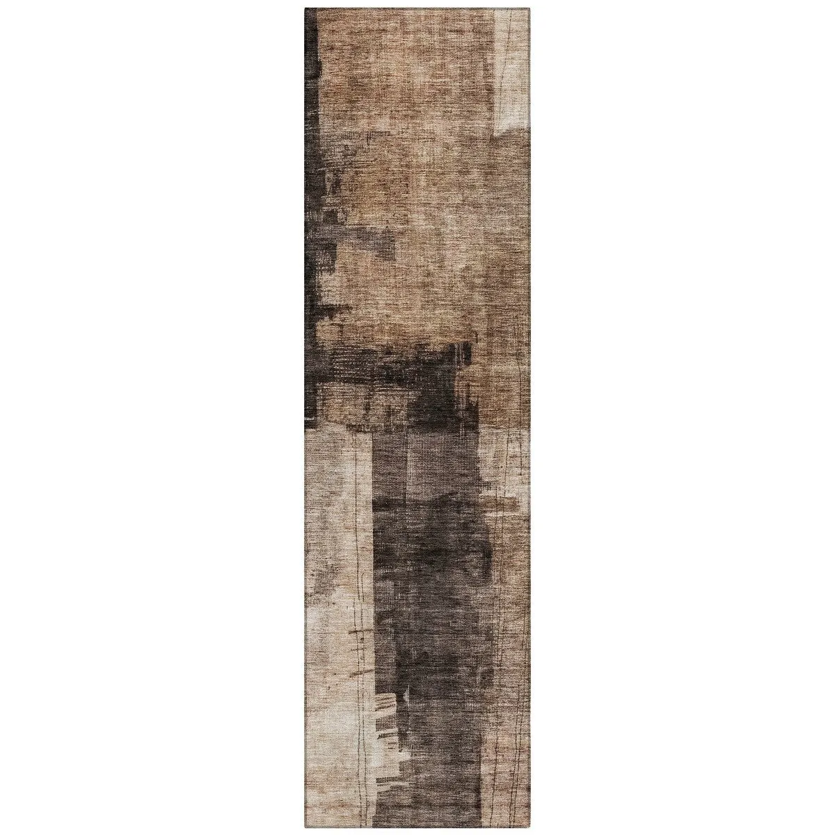 Machine Washable Indoor/ Outdoor Abstract Contemporary Chantille Rug