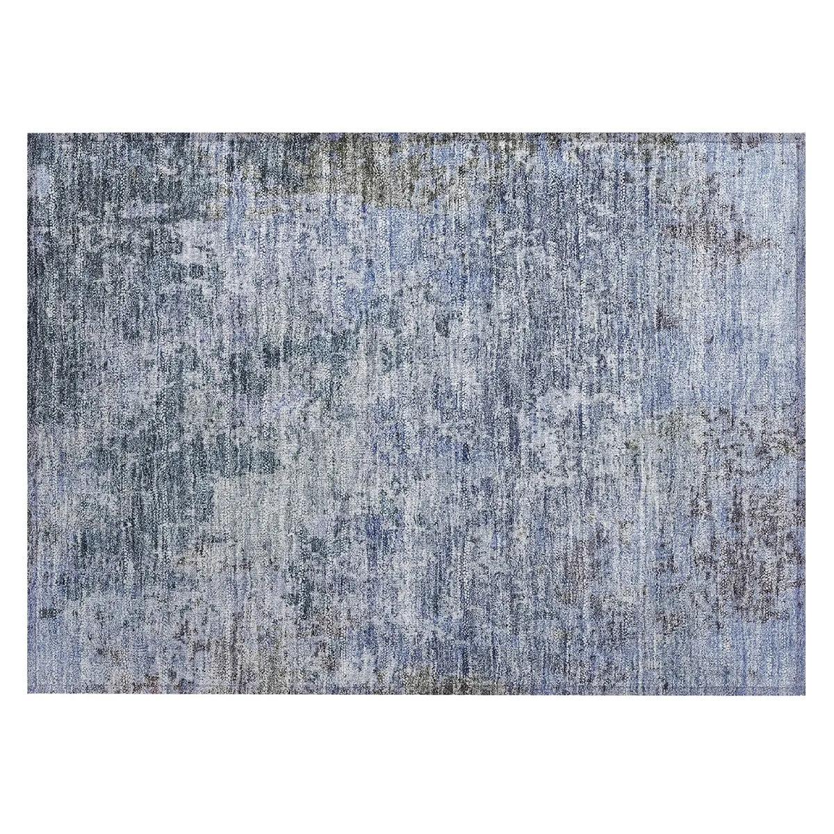 Machine Washable Indoor/ Outdoor Abstract Contemporary Chantille Rug
