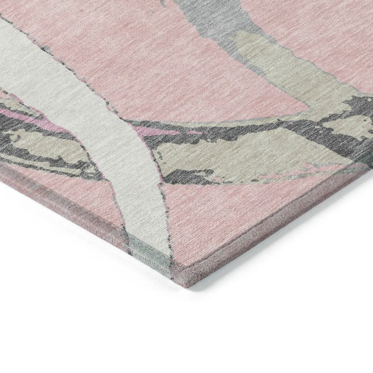 Machine Washable Indoor/ Outdoor Abstract Contemporary Chantille Rug