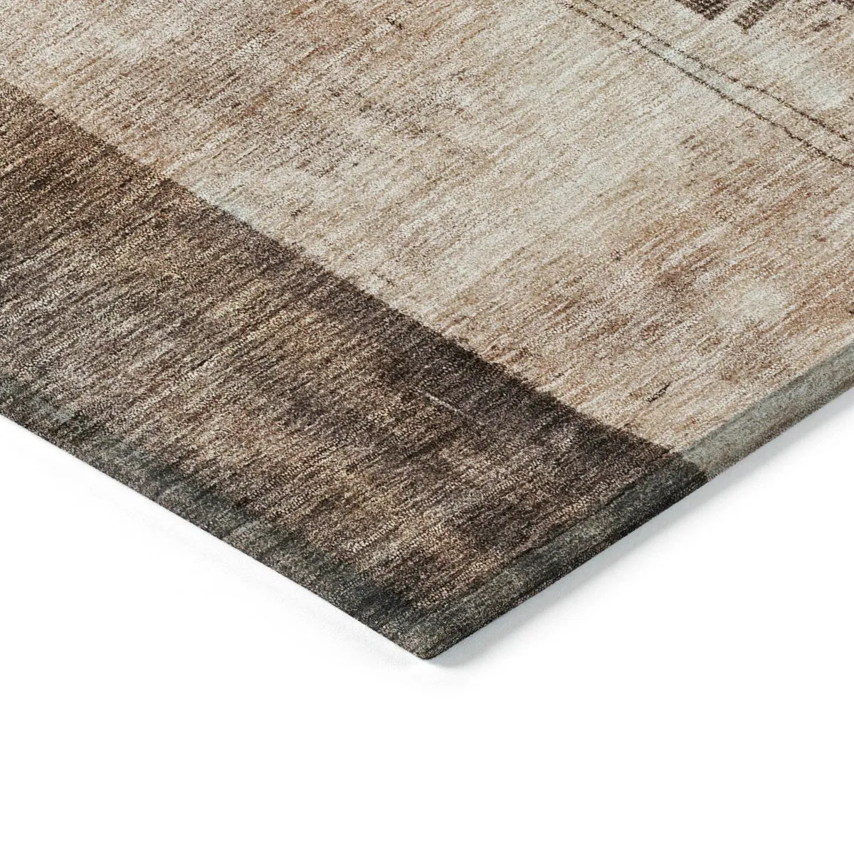 Machine Washable Indoor/ Outdoor Abstract Contemporary Chantille Rug