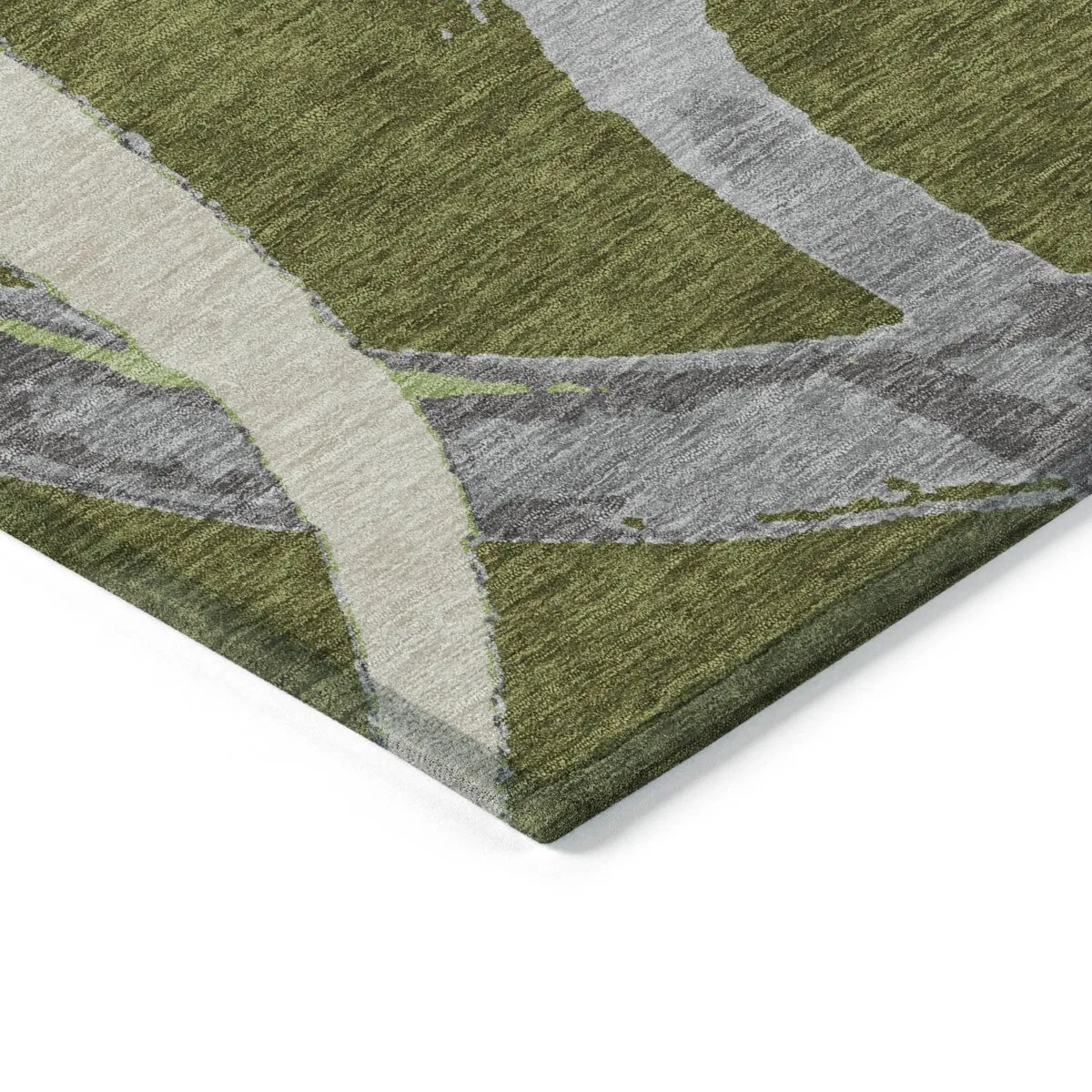 Machine Washable Indoor/ Outdoor Abstract Contemporary Chantille Rug