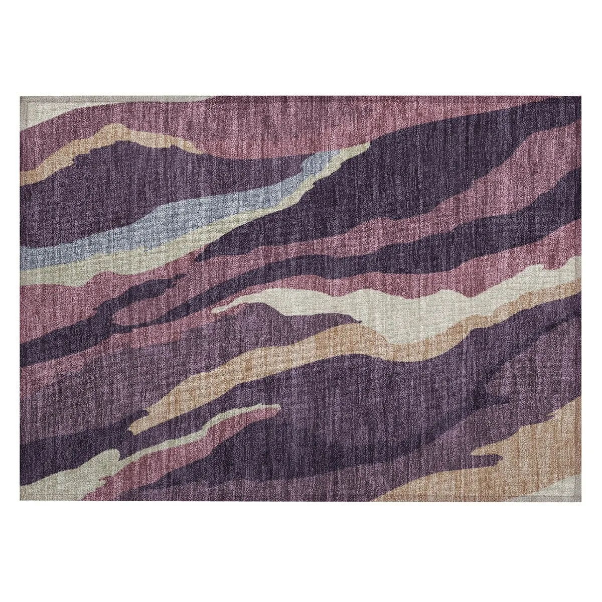 Machine Washable Indoor/ Outdoor Abstract Contemporary Chantille Rug