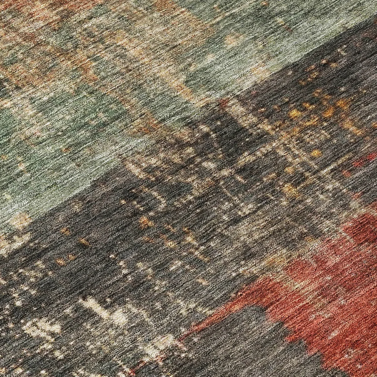 Machine Washable Indoor/ Outdoor Abstract Contemporary Chantille Rug