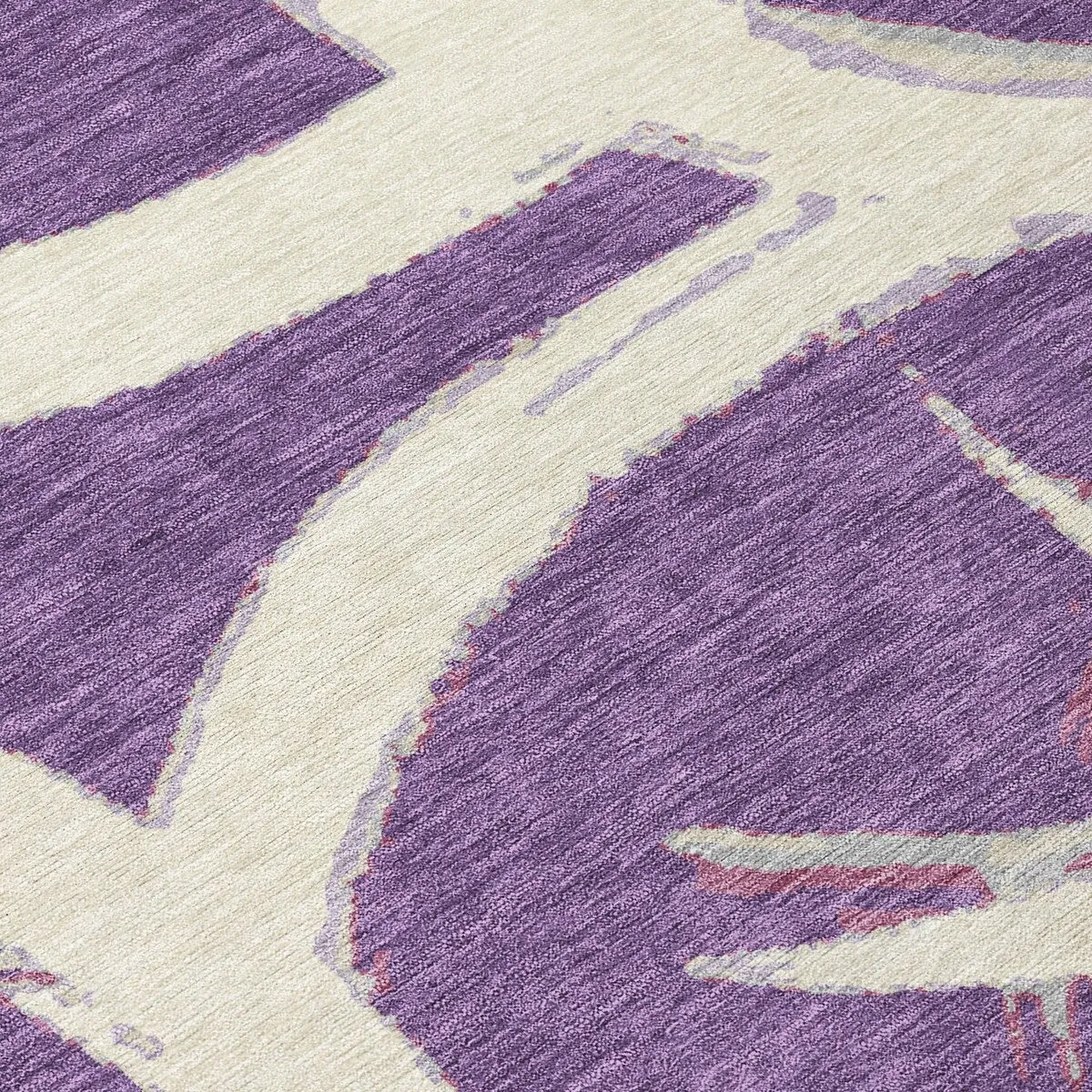 Machine Washable Indoor/ Outdoor Abstract Contemporary Chantille Rug