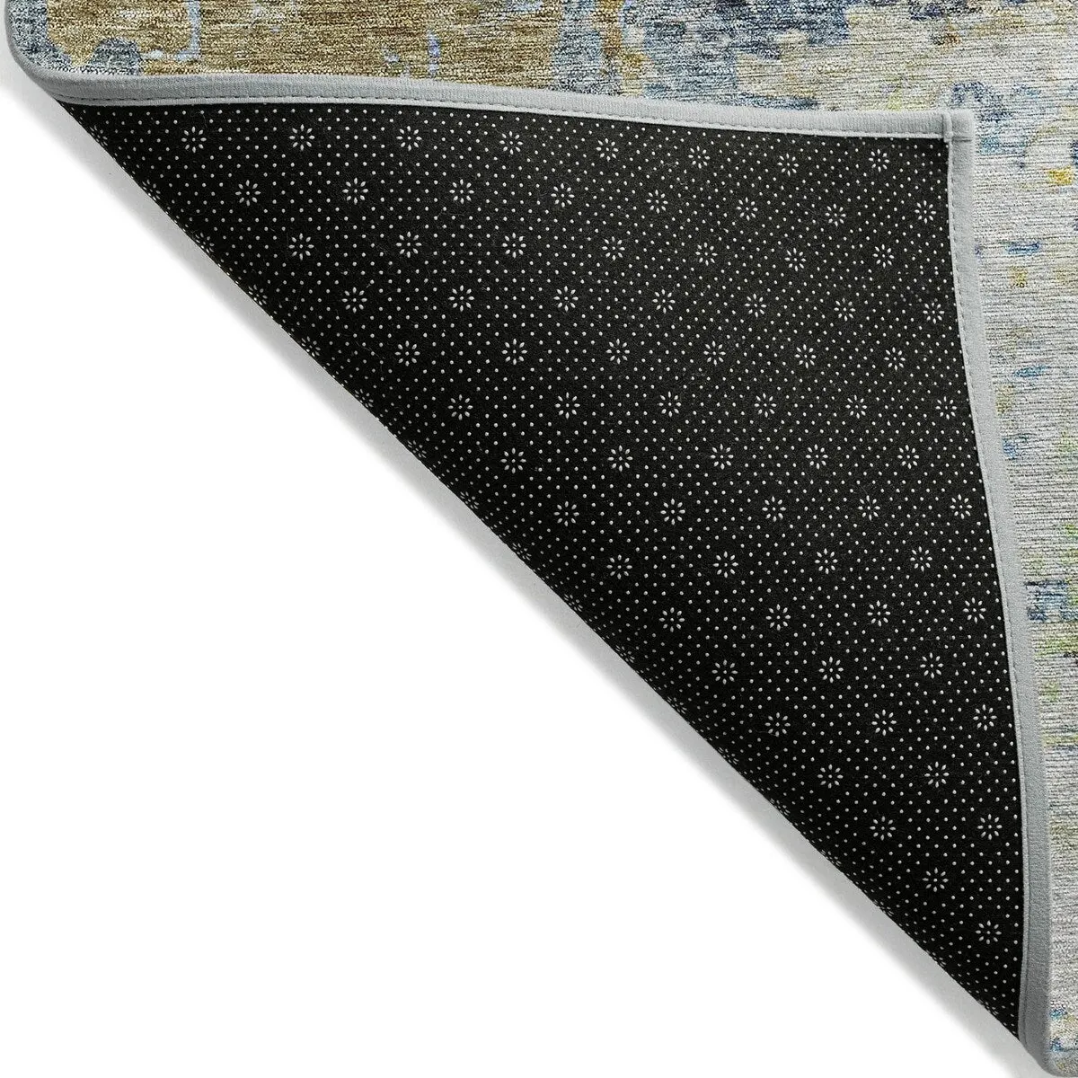 Machine Washable Indoor/ Outdoor Abstract Contemporary Chantille Rug
