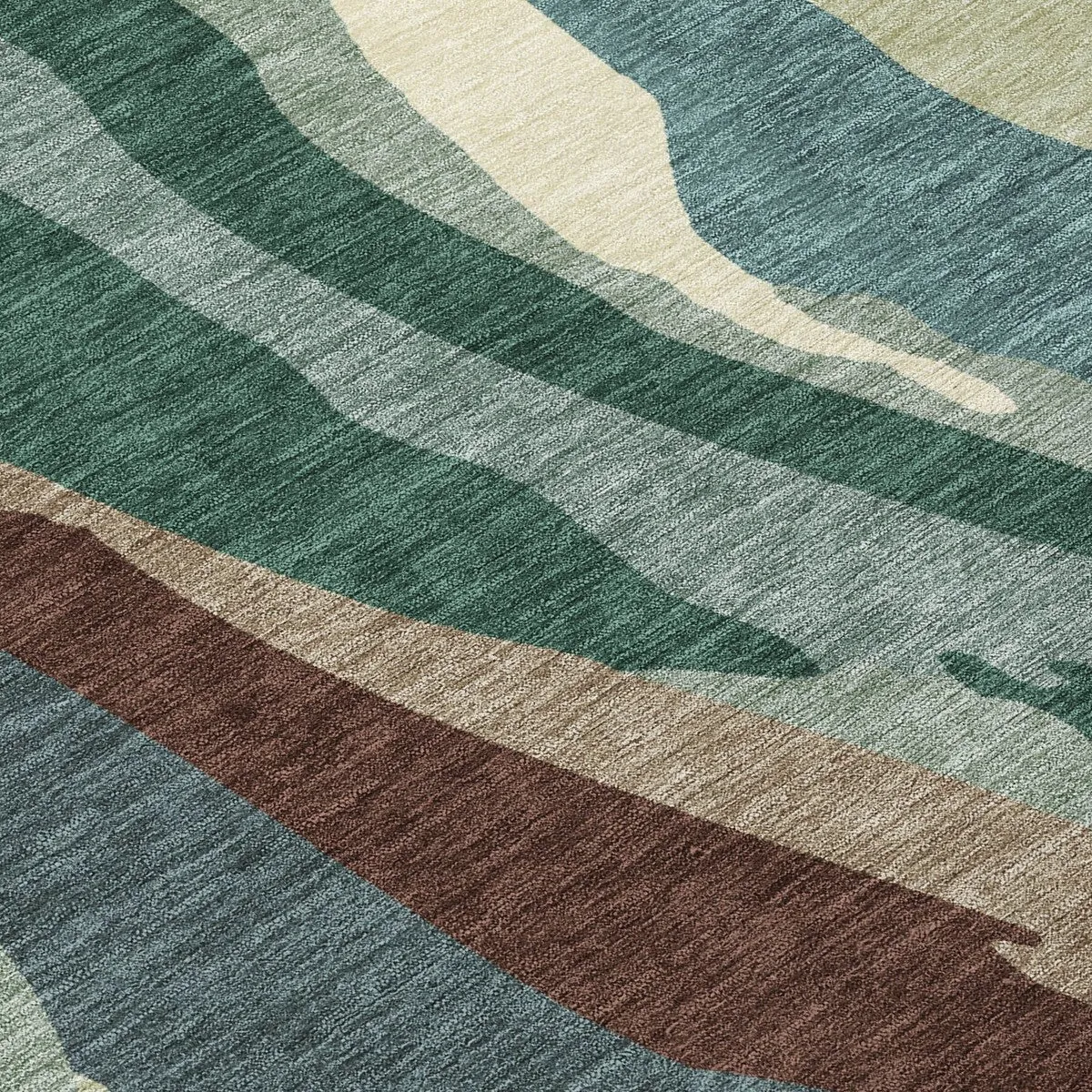 Machine Washable Indoor/ Outdoor Abstract Contemporary Chantille Rug