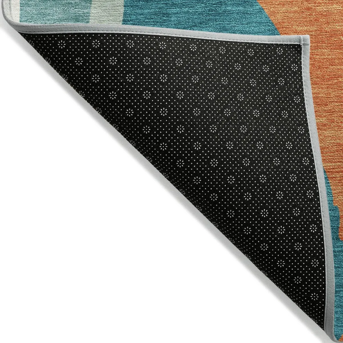 Machine Washable Indoor/ Outdoor Abstract Contemporary Chantille Rug