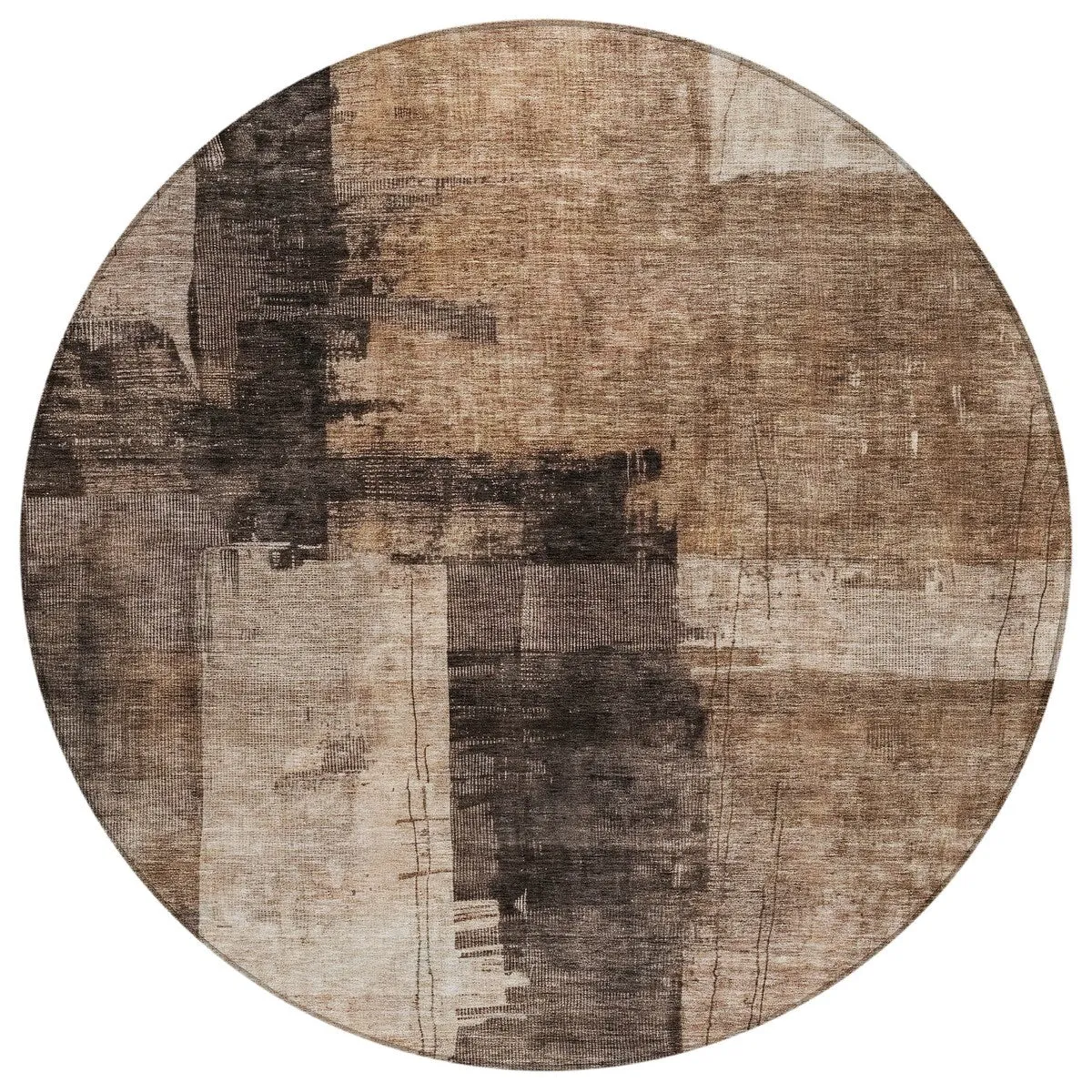Machine Washable Indoor/ Outdoor Abstract Contemporary Chantille Rug