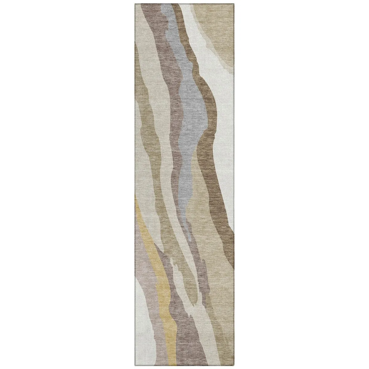Machine Washable Indoor/ Outdoor Abstract Contemporary Chantille Rug