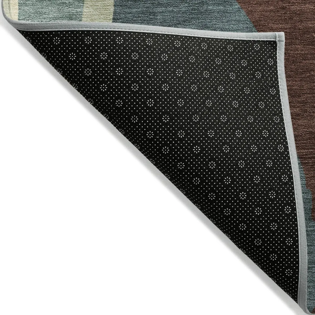 Machine Washable Indoor/ Outdoor Abstract Contemporary Chantille Rug