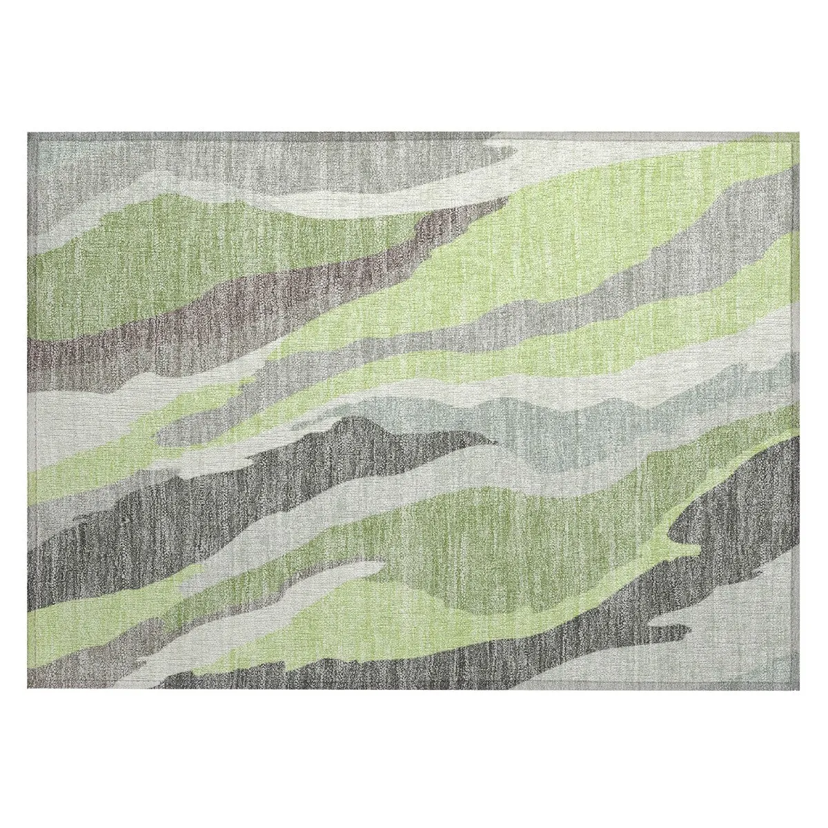 Machine Washable Indoor/ Outdoor Abstract Contemporary Chantille Rug