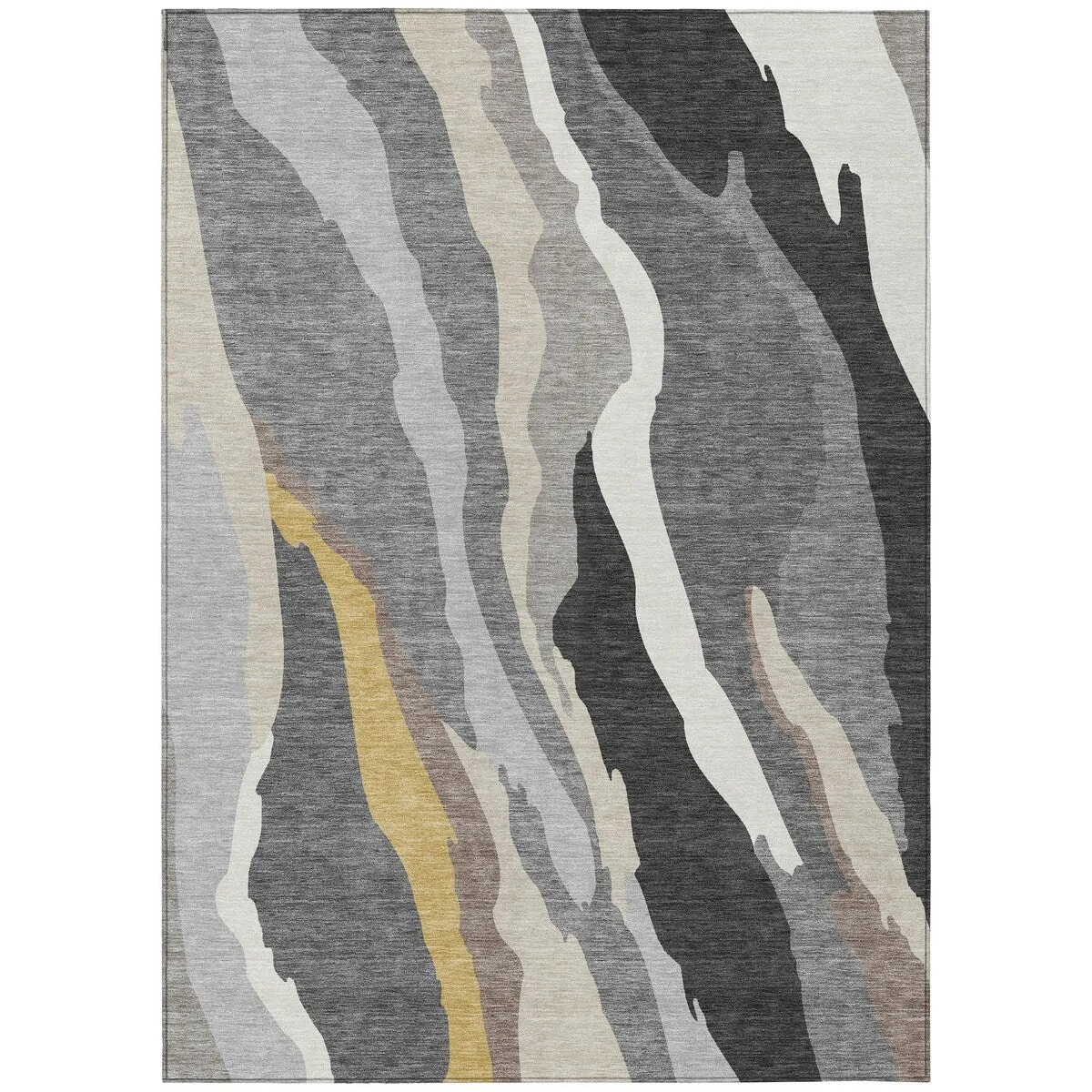 Machine Washable Indoor/ Outdoor Abstract Contemporary Chantille Rug