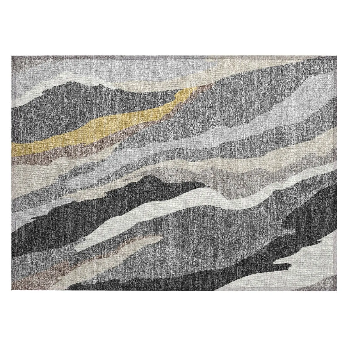 Machine Washable Indoor/ Outdoor Abstract Contemporary Chantille Rug