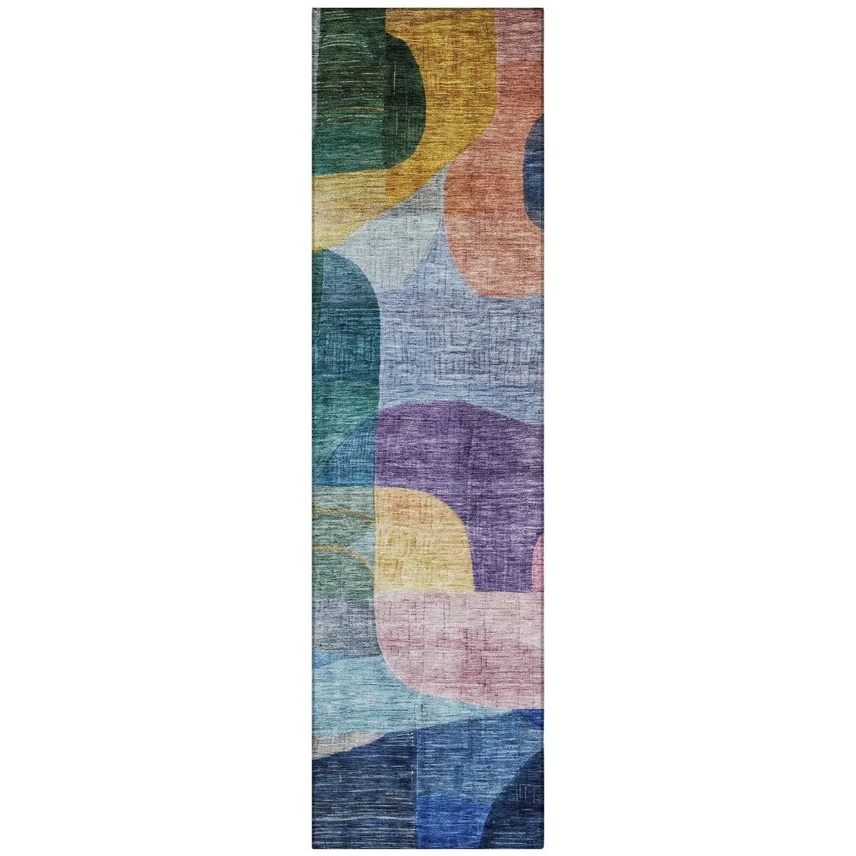 Machine Washable Indoor/ Outdoor Abstract Contemporary Chantille Rug