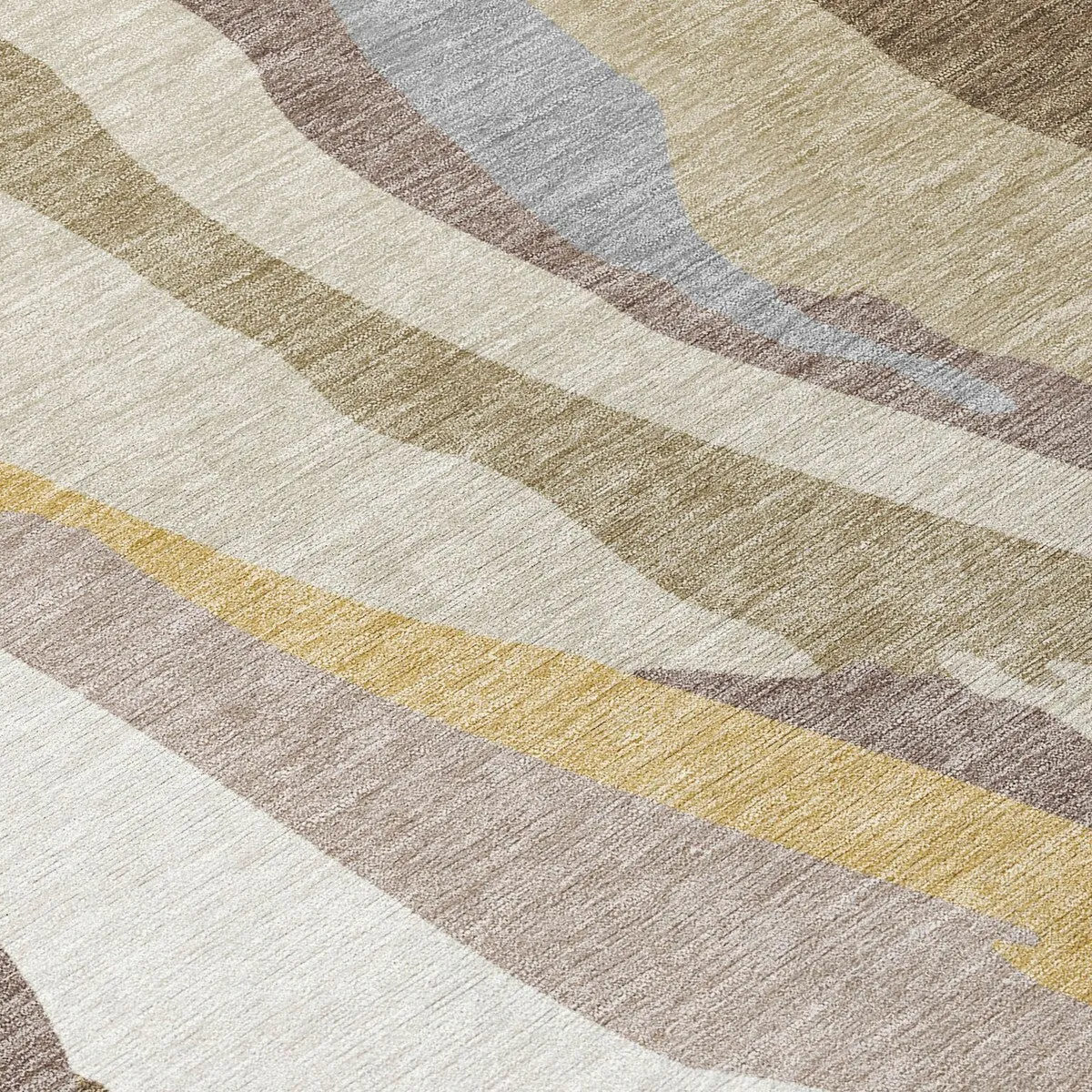 Machine Washable Indoor/ Outdoor Abstract Contemporary Chantille Rug